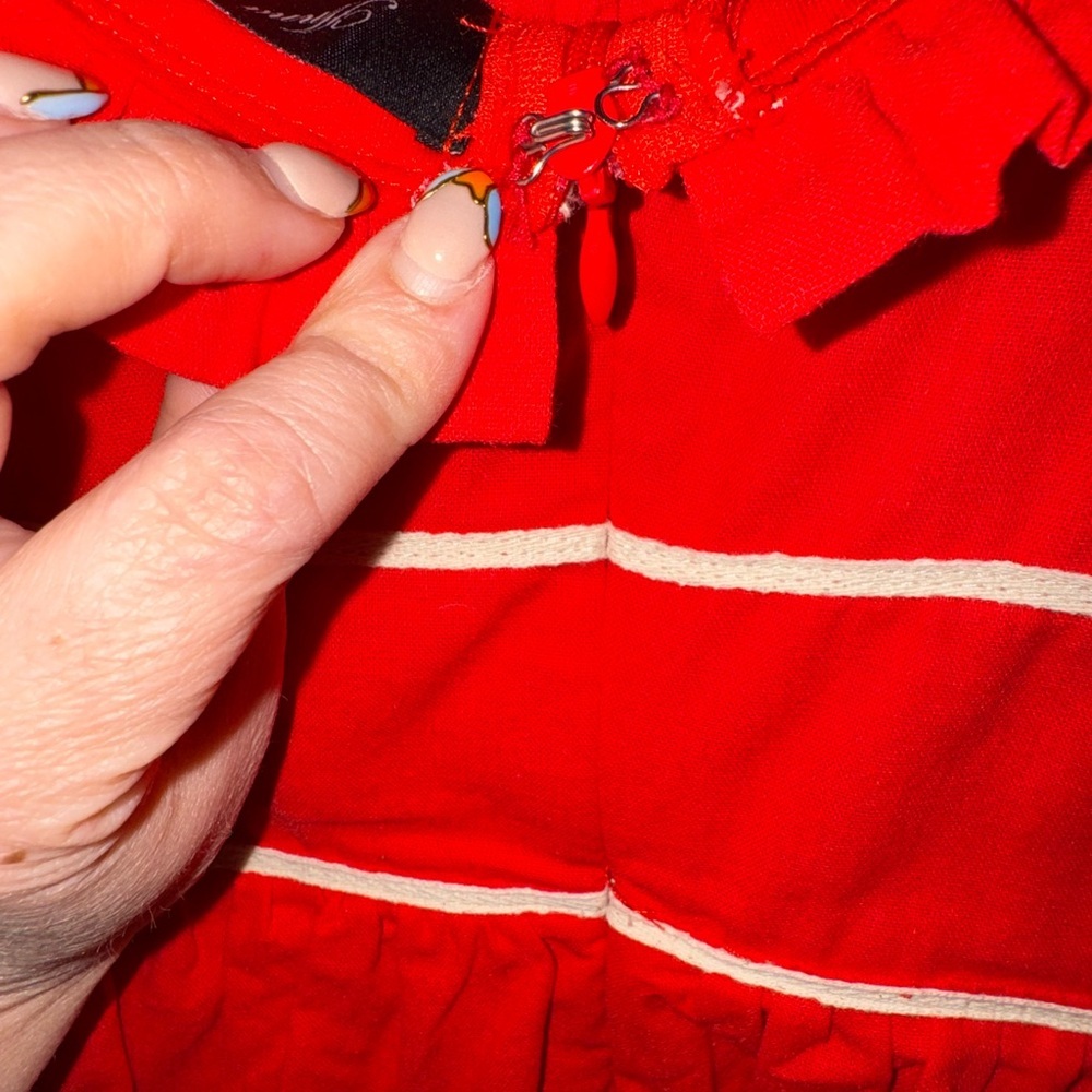 ❤️ Anna Grace Red Ruffle-Shoulder Peplum Top - Picture 11 of 12